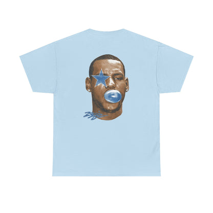 Graphic Tee — Blue Star Face Bubble Design