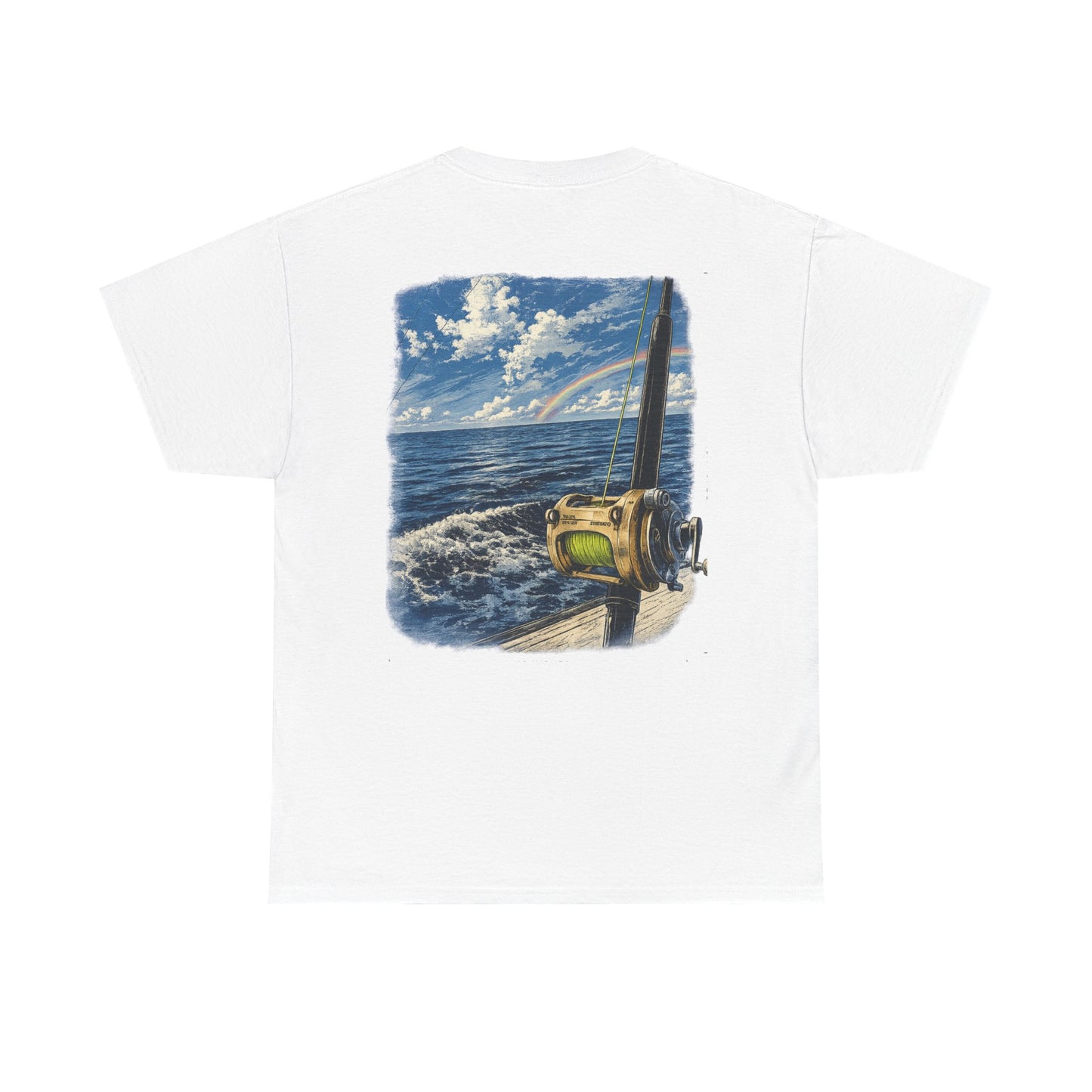 Fishing Reel Ocean Tee — Coastal Sportfishing Graphic T-Shirt