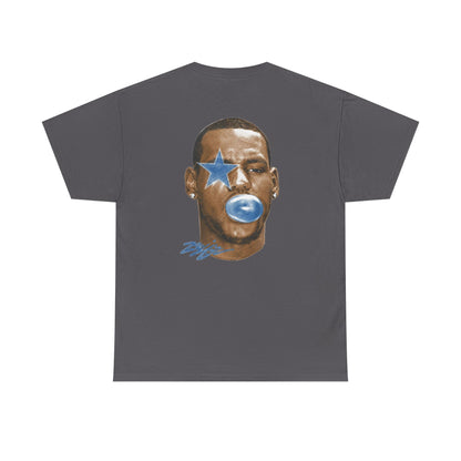 Graphic Tee — Blue Star Face Bubble Design