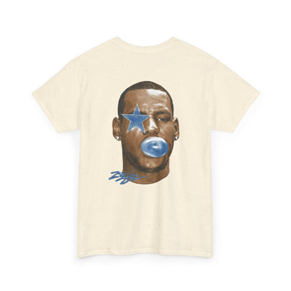Graphic Tee — Blue Star Face Bubble Design
