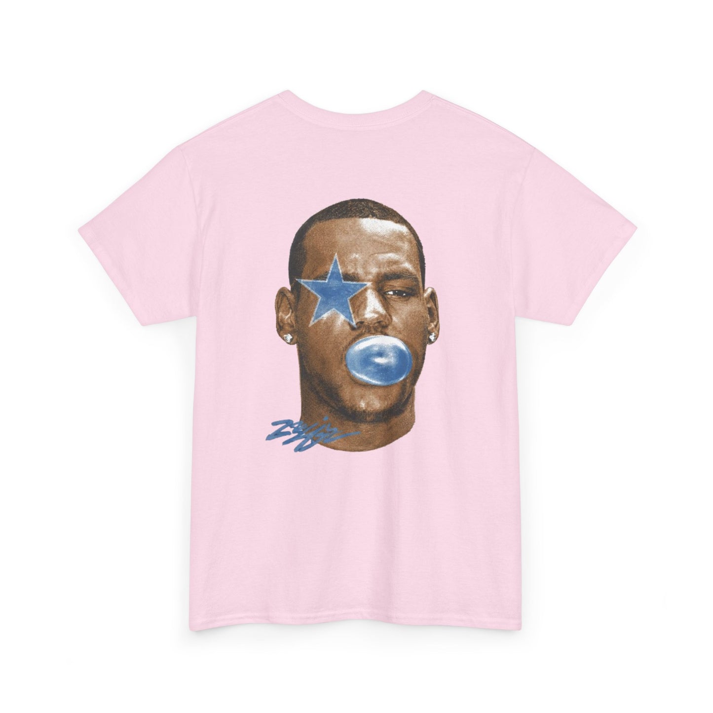 Graphic Tee — Blue Star Face Bubble Design