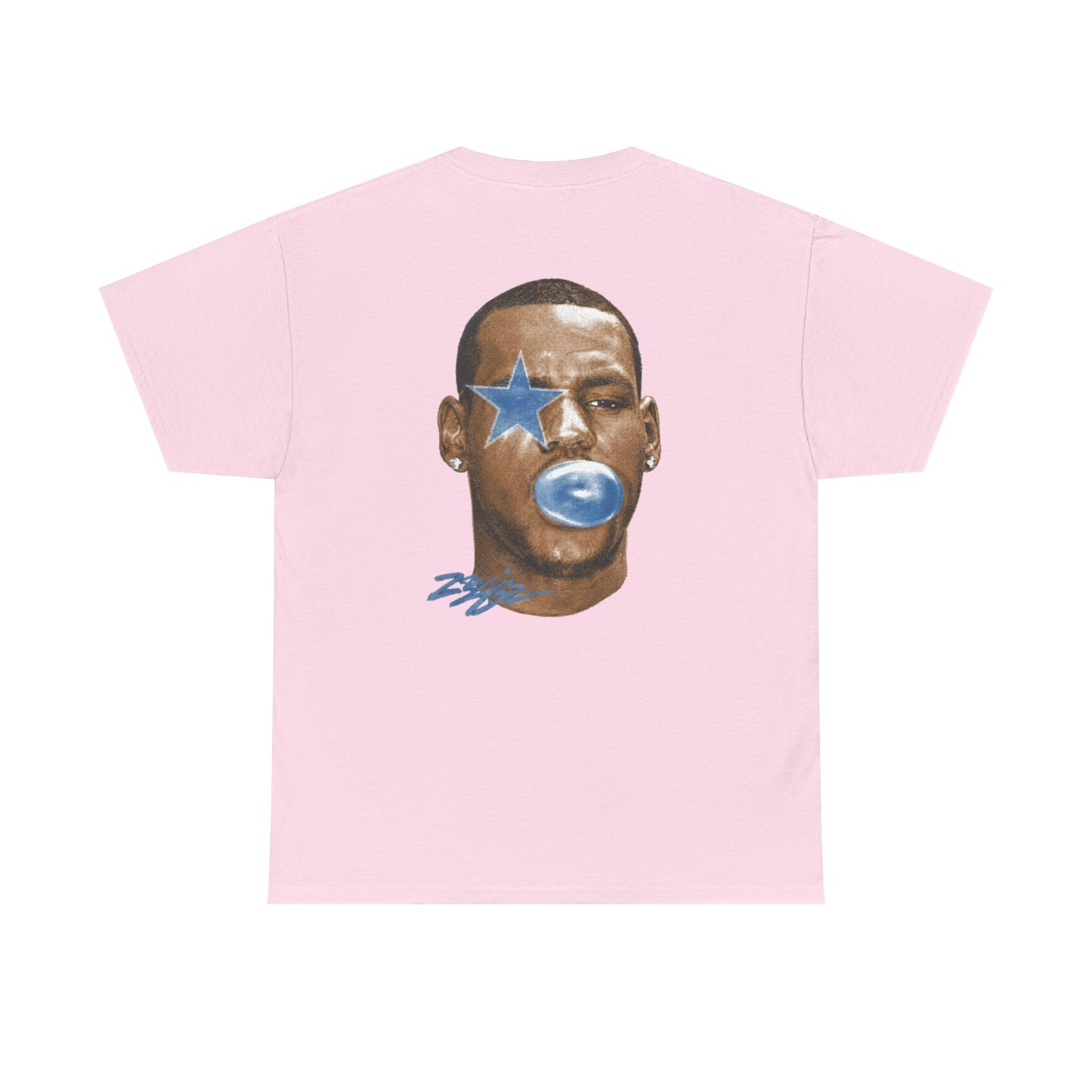 Graphic Tee — Blue Star Face Bubble Design