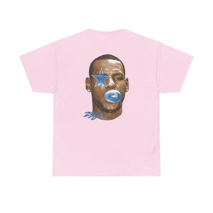 Graphic Tee — Blue Star Face Bubble Design