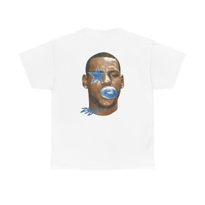 Graphic Tee — Blue Star Face Bubble Design