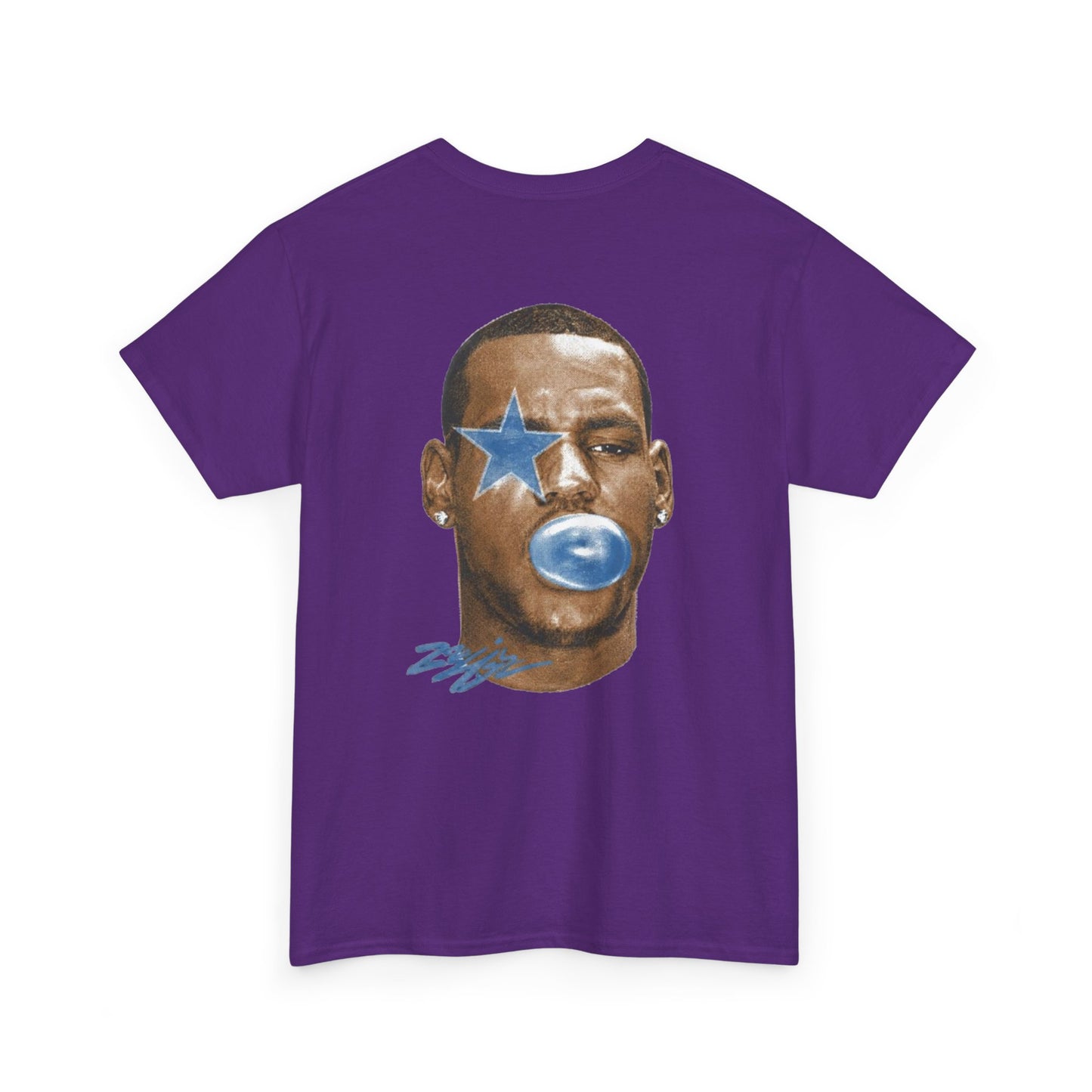 Graphic Tee — Blue Star Face Bubble Design