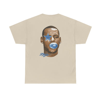Graphic Tee — Blue Star Face Bubble Design