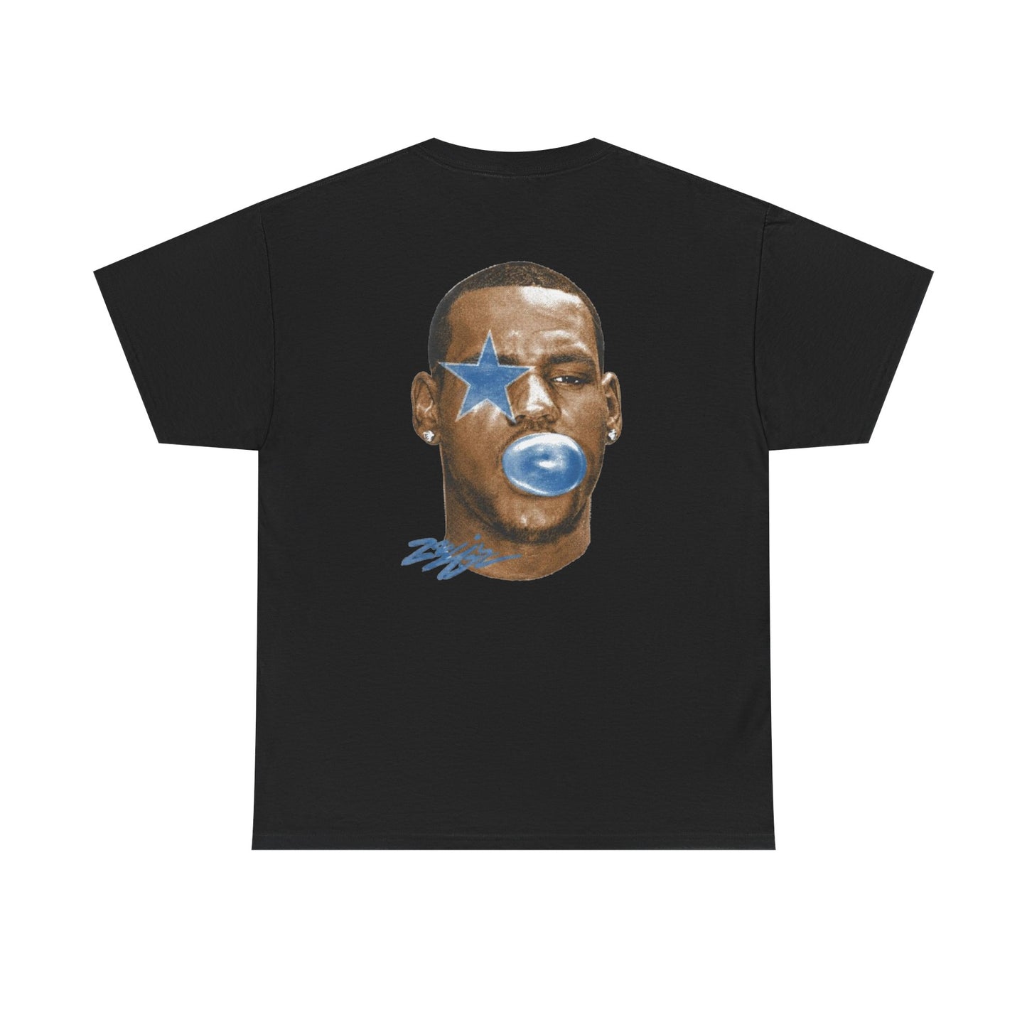 Graphic Tee — Blue Star Face Bubble Design