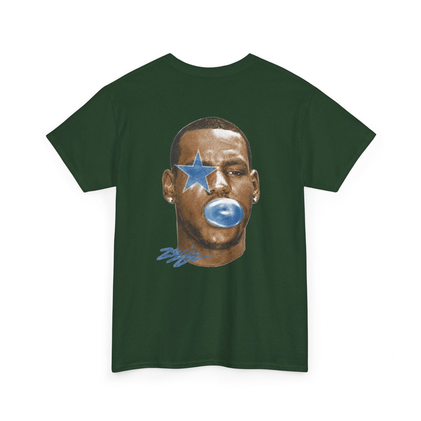 Graphic Tee — Blue Star Face Bubble Design