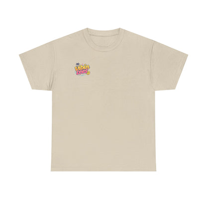 Vibin Tees Palm Sunset T‑Shirt — Retro Surf Logo Chest & Back Graphic Tee