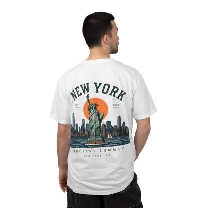 New York Statue of Liberty T-Shirt — Endless Summer City Skyline Tee