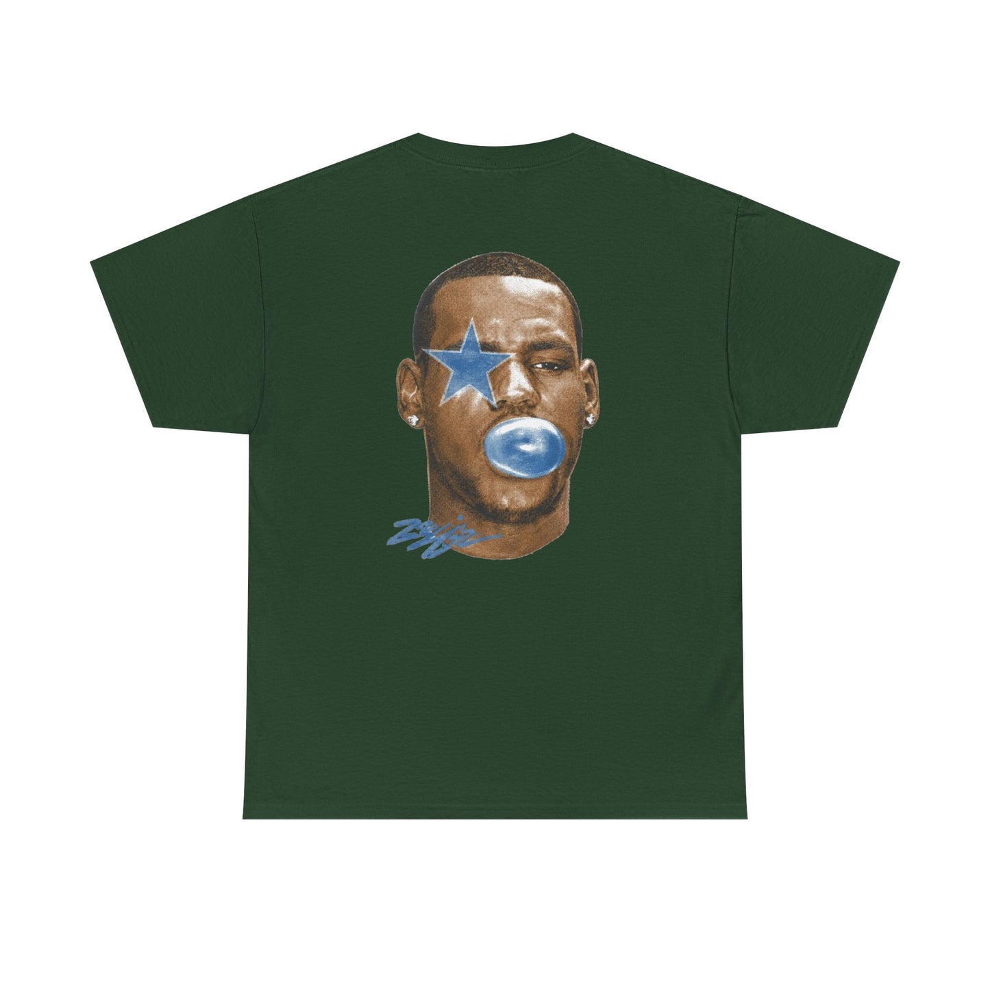 Graphic Tee — Blue Star Face Bubble Design