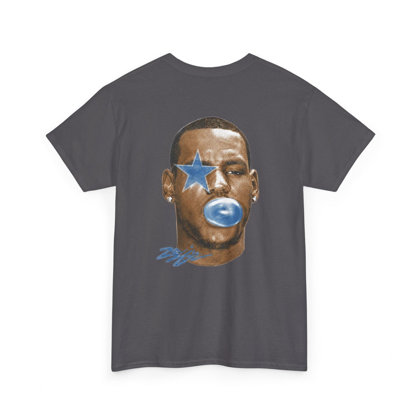 Graphic Tee — Blue Star Face Bubble Design
