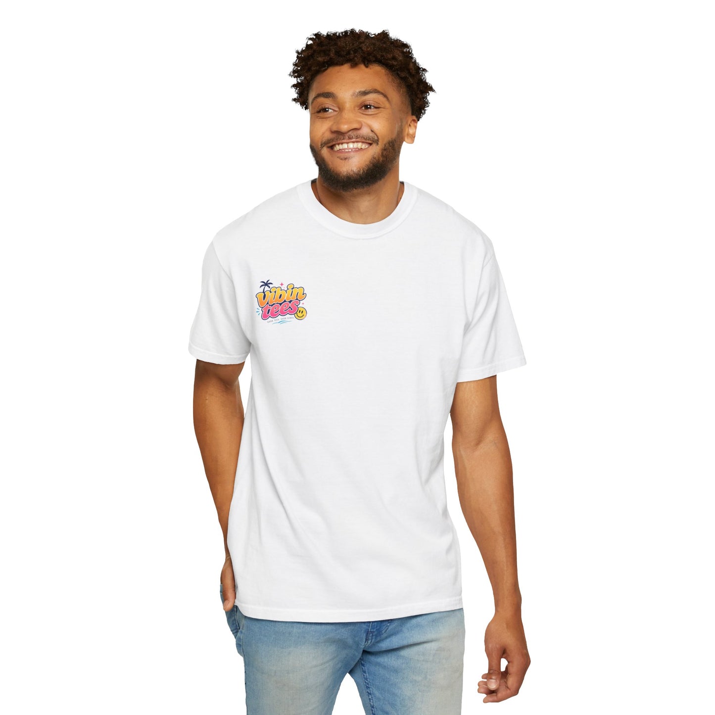 New York City Sunset T‑Shirt – 'Summer in New York' Photo Tee with Small "Vibin' Vibes" Chest Logo