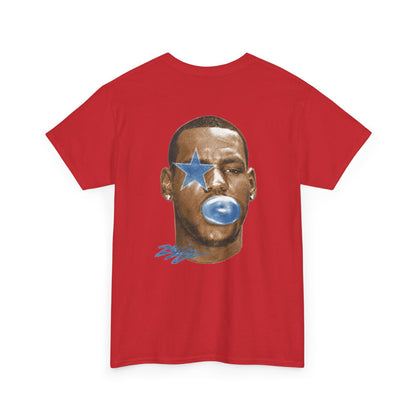 Graphic Tee — Blue Star Face Bubble Design