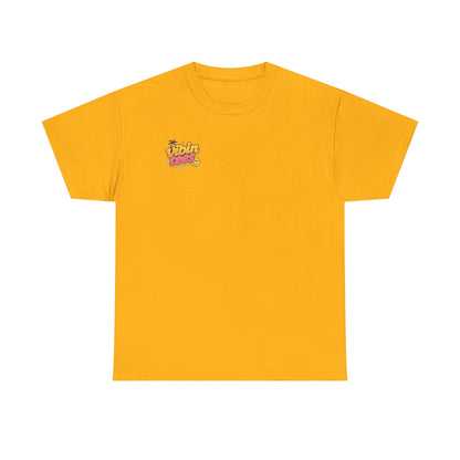 Vibin Tees Palm Sunset T‑Shirt — Retro Surf Logo Chest & Back Graphic Tee