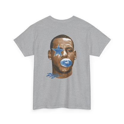 Graphic Tee — Blue Star Face Bubble Design