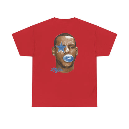 Graphic Tee — Blue Star Face Bubble Design