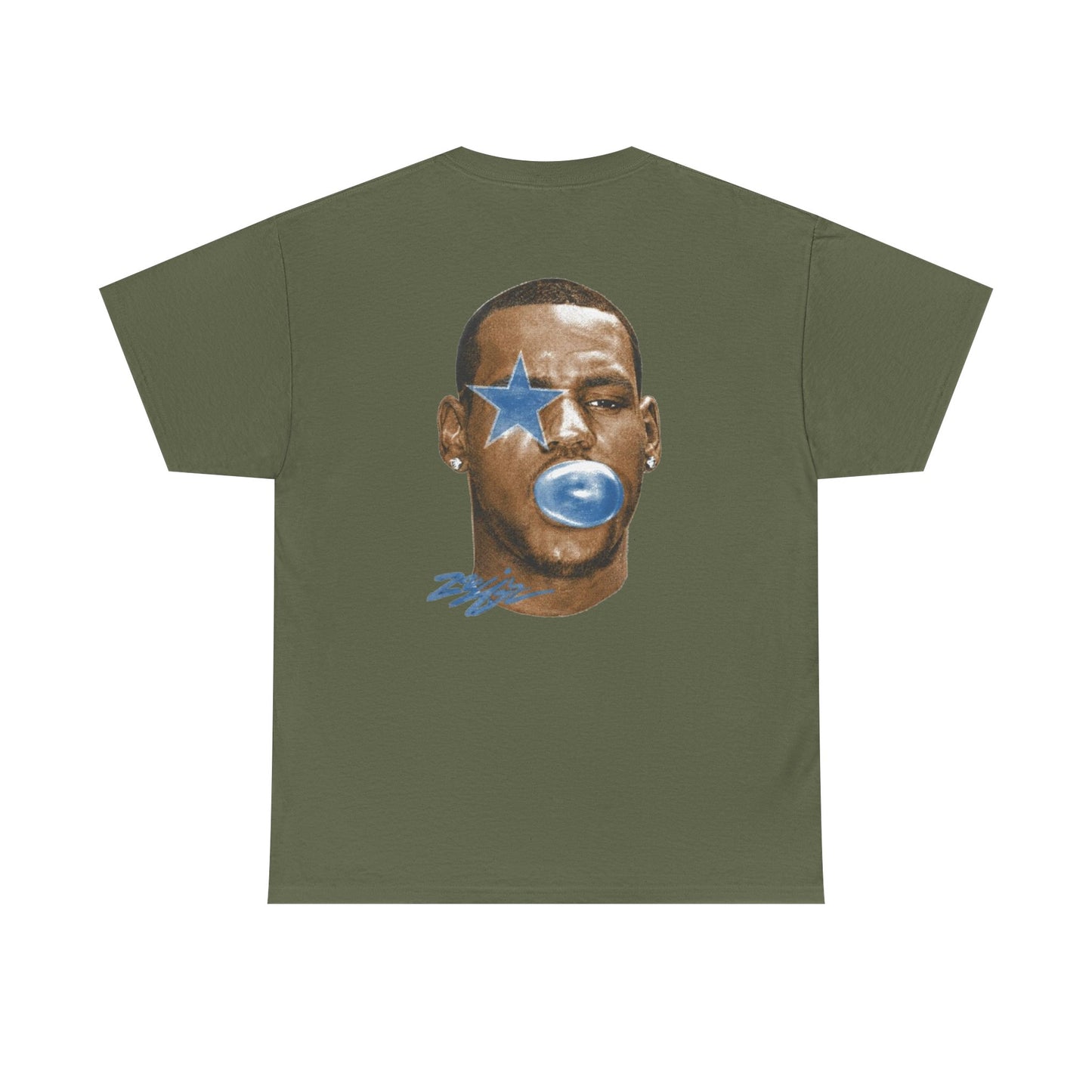 Graphic Tee — Blue Star Face Bubble Design