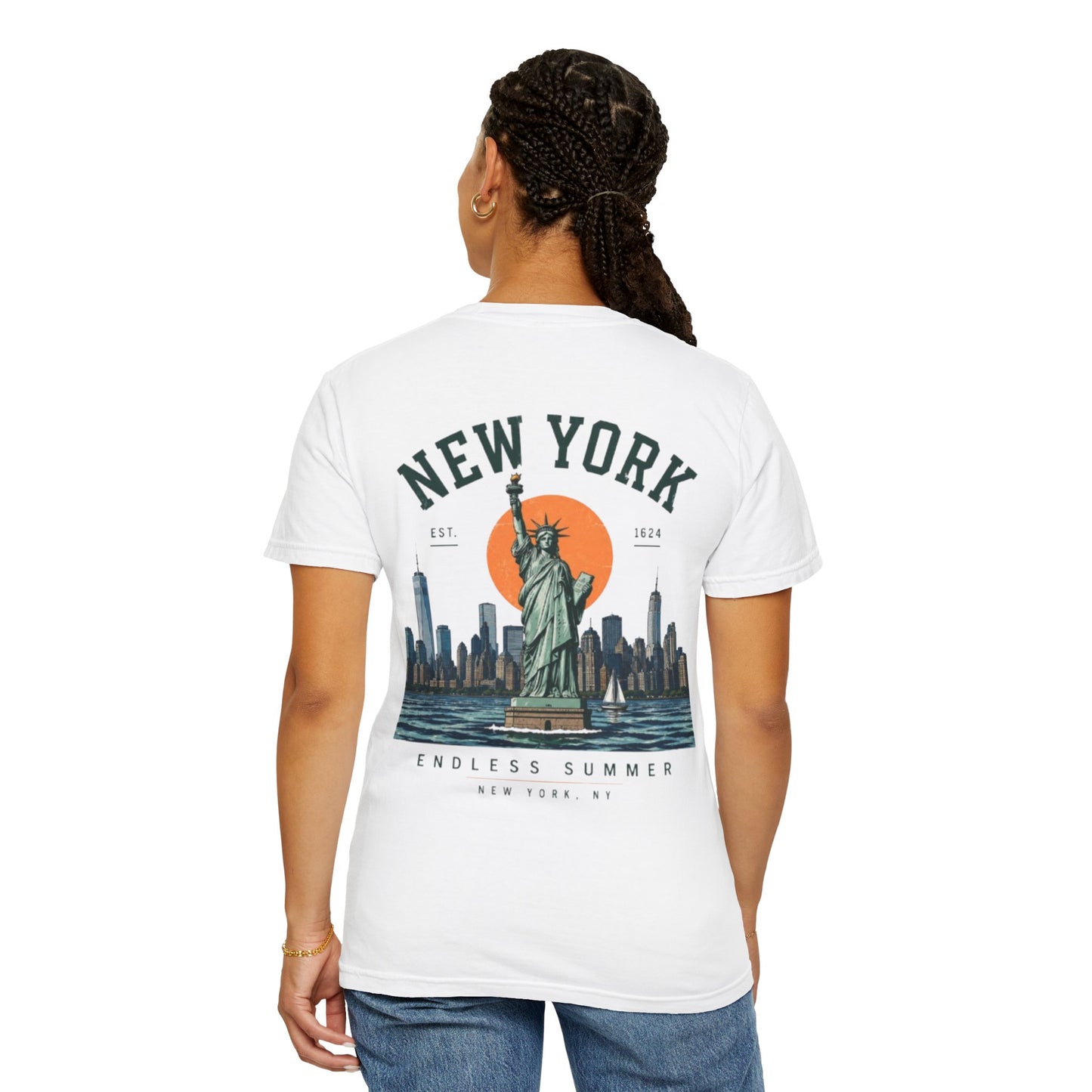 New York Statue of Liberty T-Shirt — Endless Summer City Skyline Tee