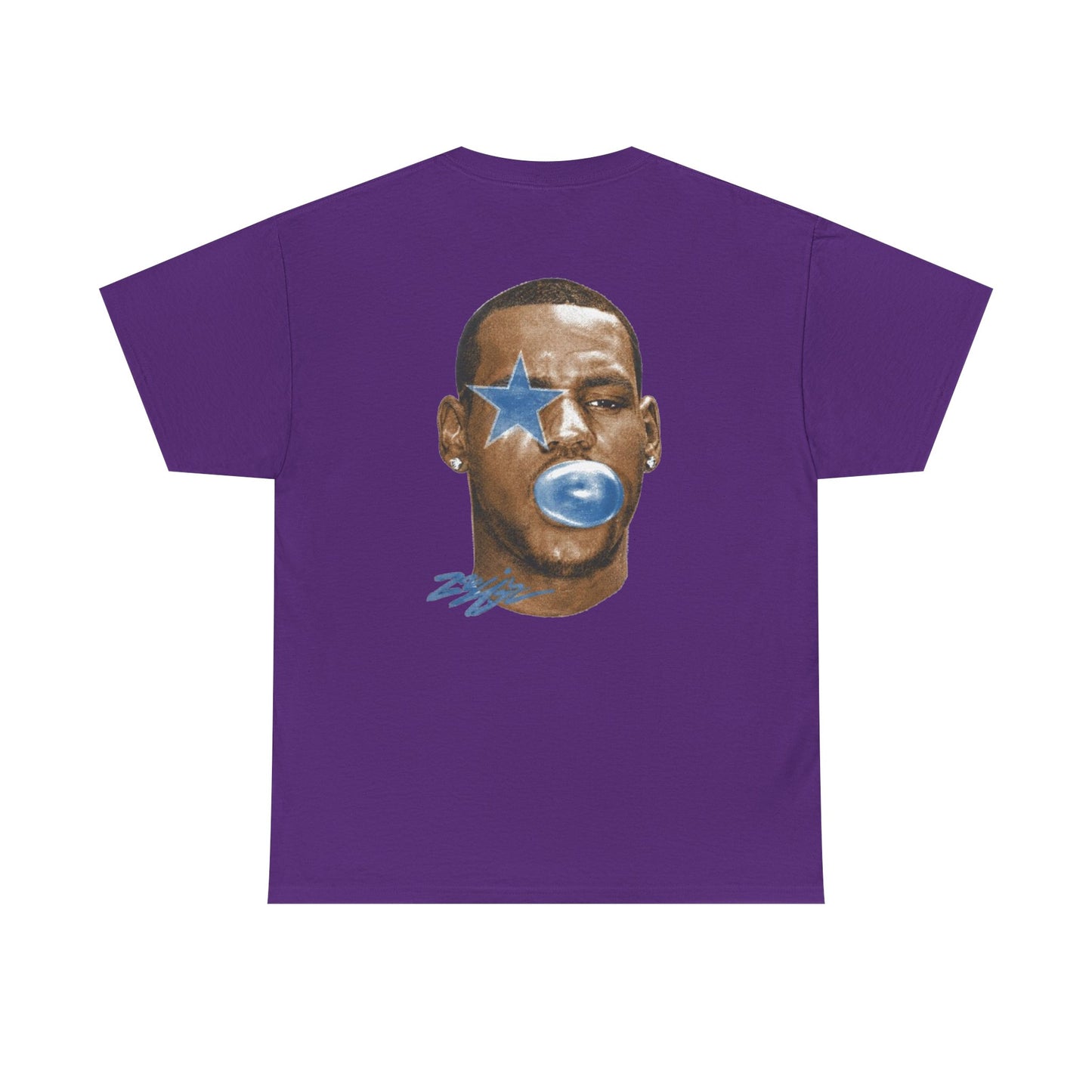 Graphic Tee — Blue Star Face Bubble Design