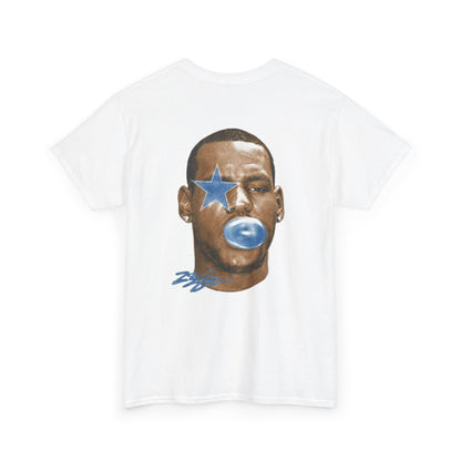 Graphic Tee — Blue Star Face Bubble Design