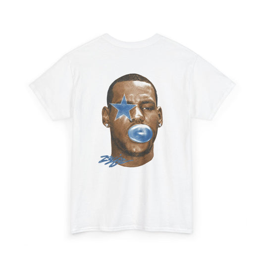 Graphic Tee — Blue Star Face Bubble Design