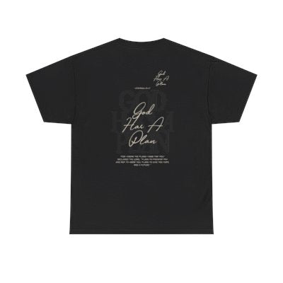 God Has a Plan Graphic Tee — Inspirational Faith T-Shirt with Minimal Front Logo