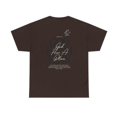 God Has a Plan Graphic Tee — Inspirational Faith T-Shirt with Minimal Front Logo