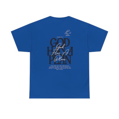 God Has a Plan Graphic Tee — Inspirational Faith T-Shirt with Minimal Front Logo