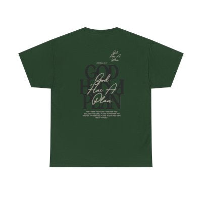 God Has a Plan Graphic Tee — Inspirational Faith T-Shirt with Minimal Front Logo