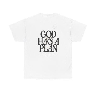 God Has a Plan Graphic Tee — Inspirational Faith T-Shirt with Minimal Front Logo